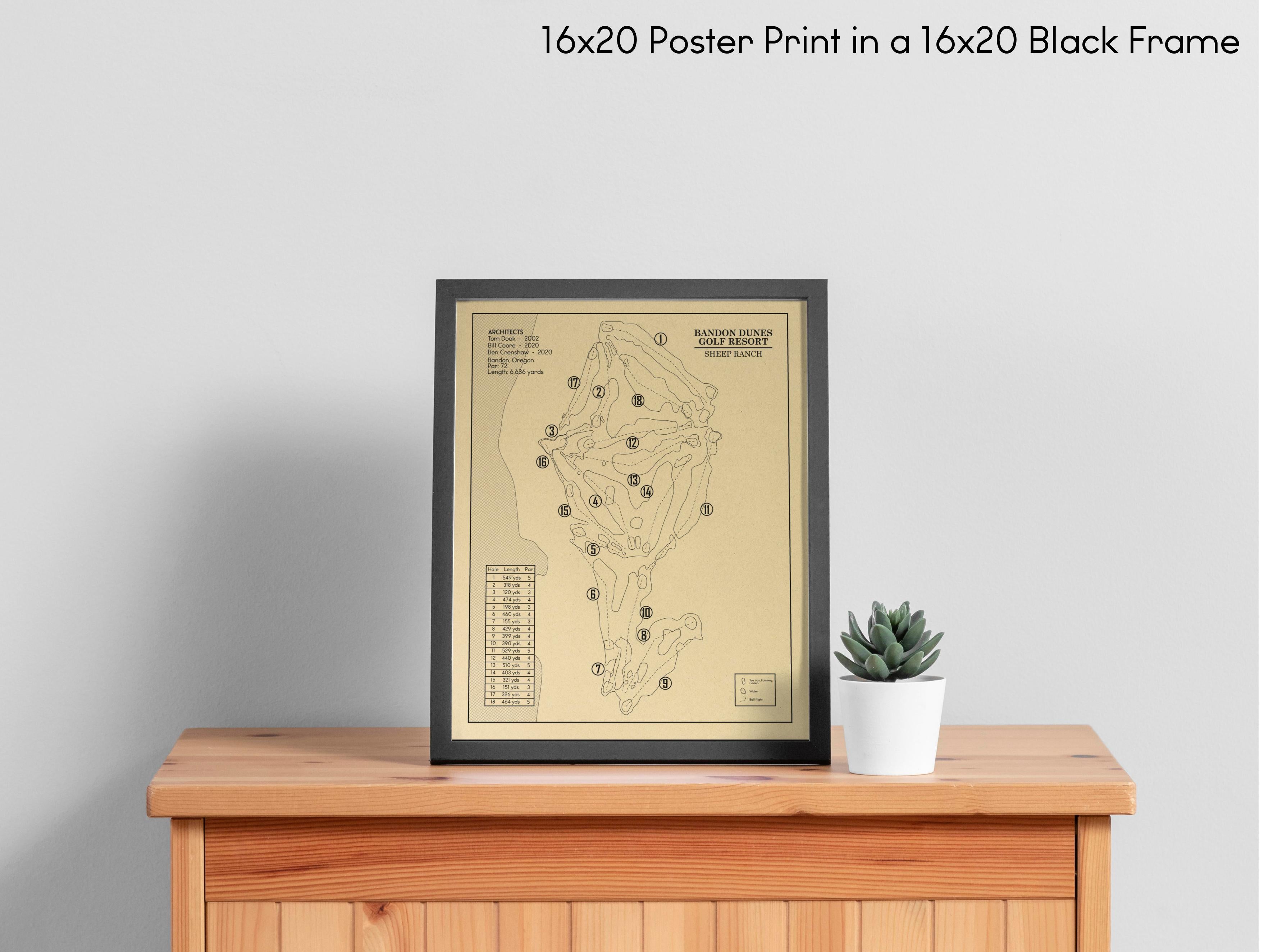 Sheep Ranch Golf Course at Bandon Dunes Outline (Print) – GolfBlueprints
