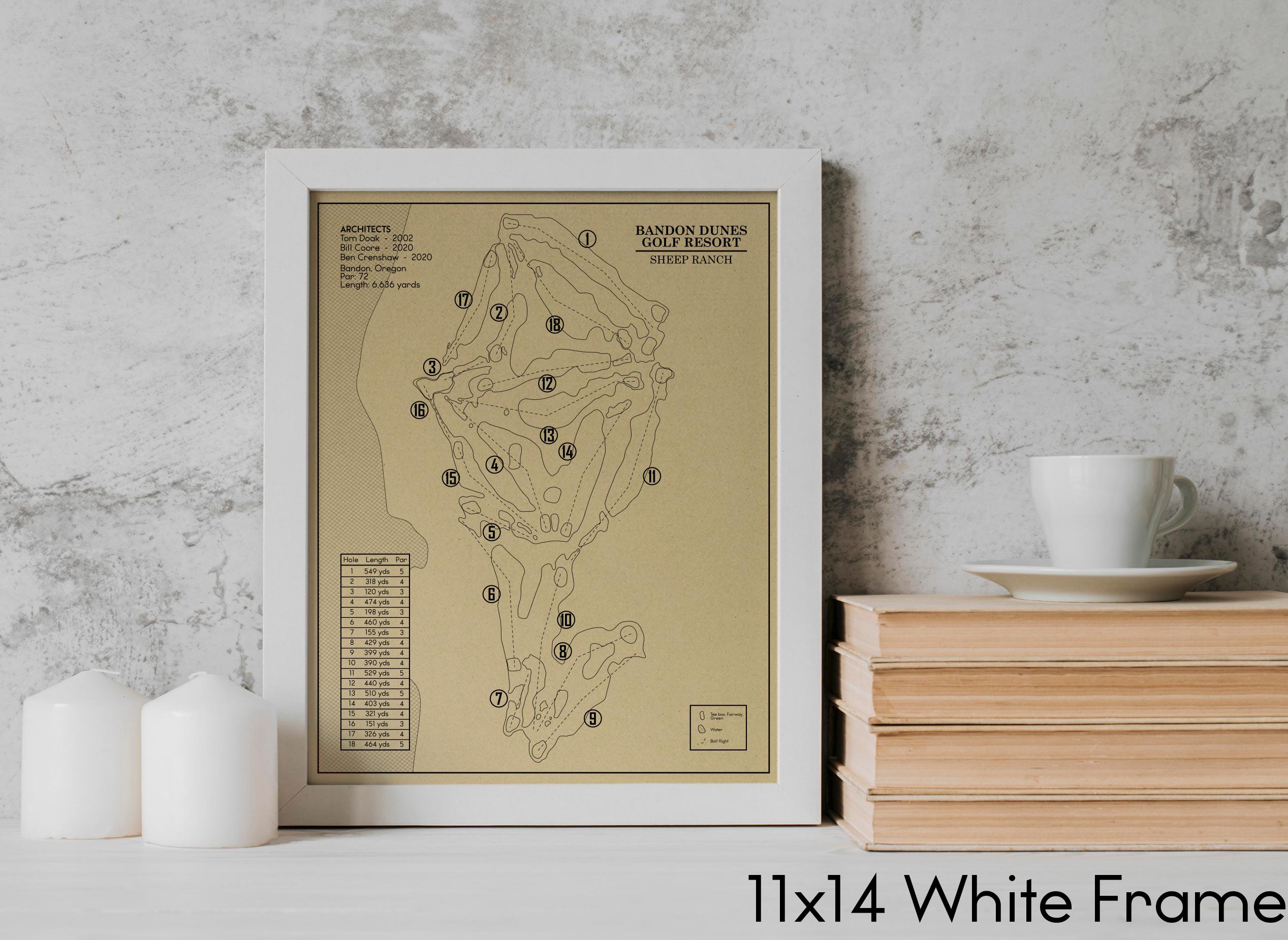 Sheep Ranch Layout Golf Sheep Ranch Golf Course at Bandon Dunes Outline (Print) – GolfBlueprints
