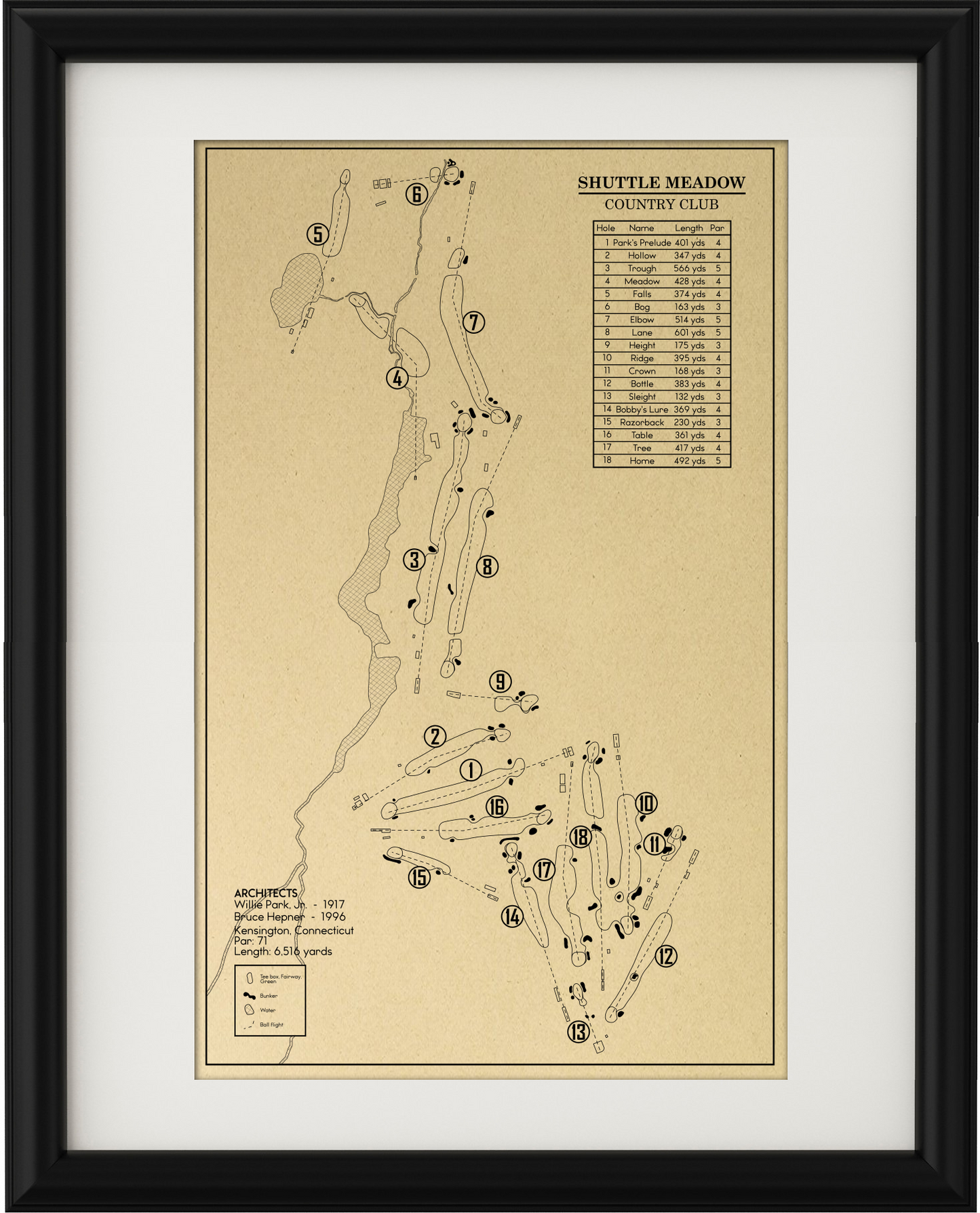 Shuttle Meadow Country Club Outline (Print)
