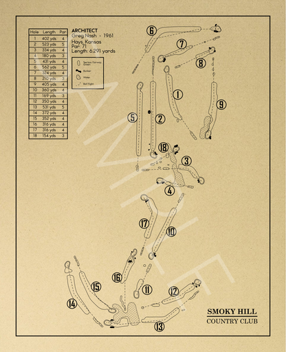 Smoky Hill Country Club Outline (Print)