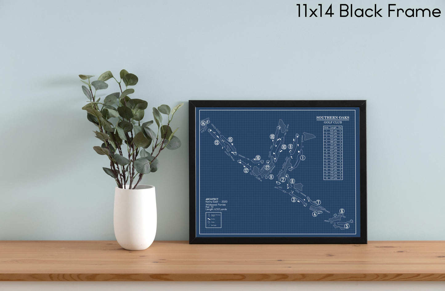 Southern Oaks Golf Club Blueprint (Print)