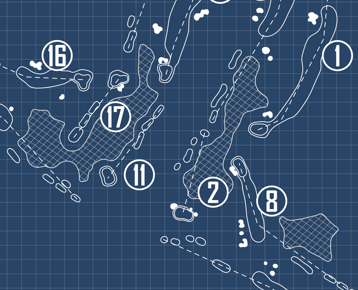 Southern Oaks Golf Club Blueprint (Print)