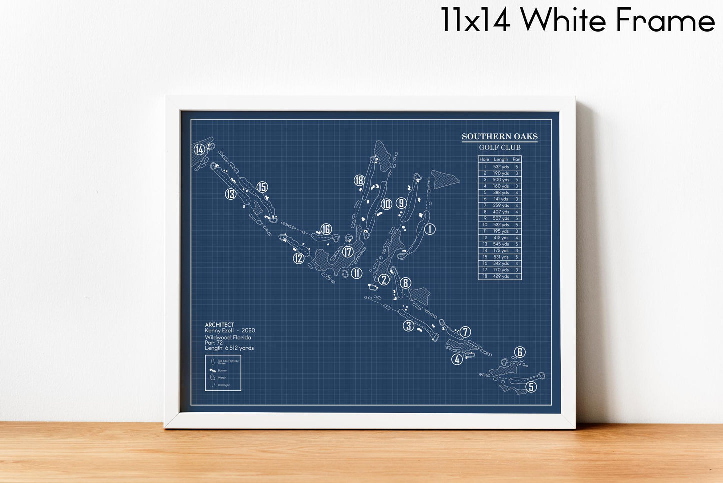 Southern Oaks Golf Club Blueprint (Print)