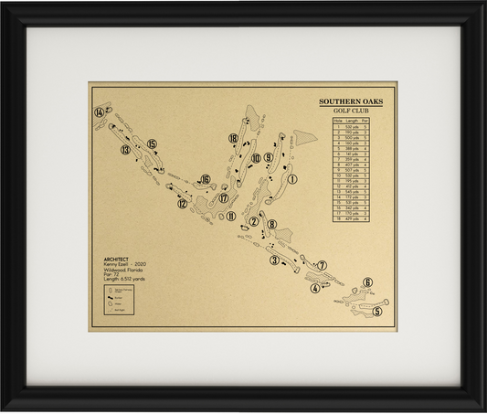 Southern Oaks Golf Club Outline (Print)