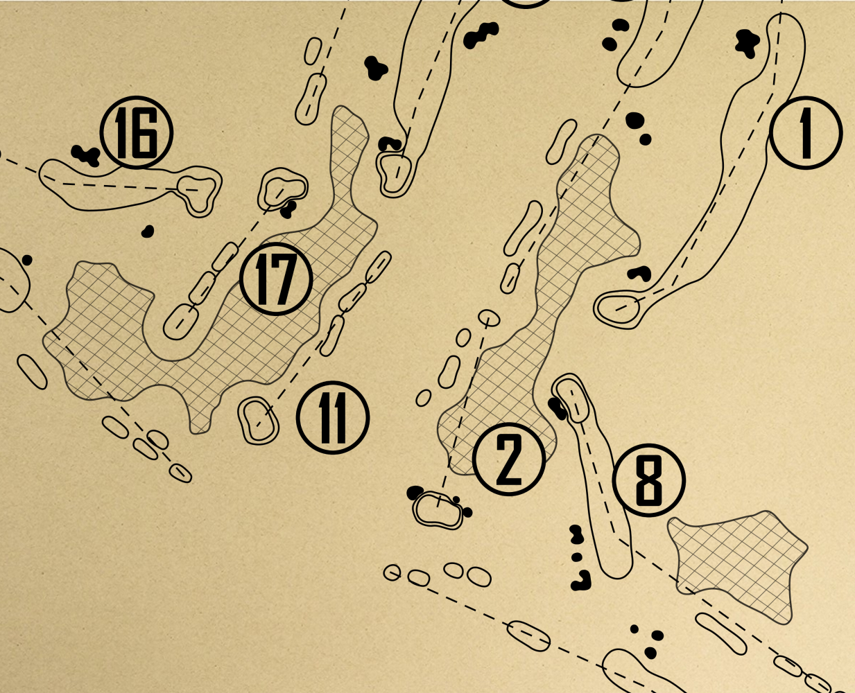 Southern Oaks Golf Club Outline (Print)