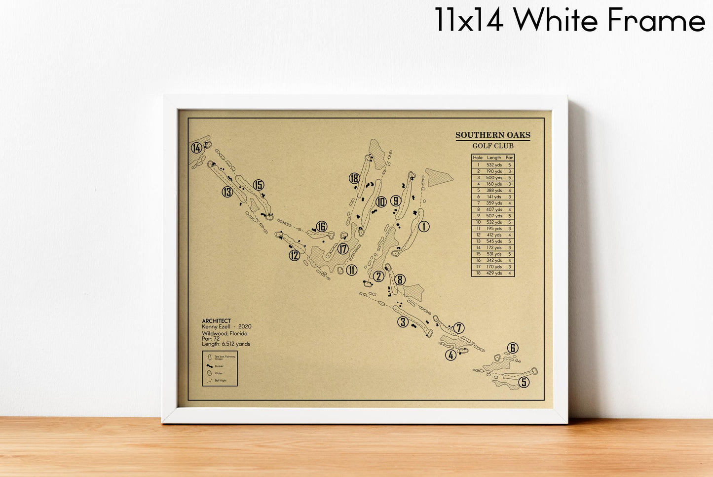 Southern Oaks Golf Club Outline (Print)