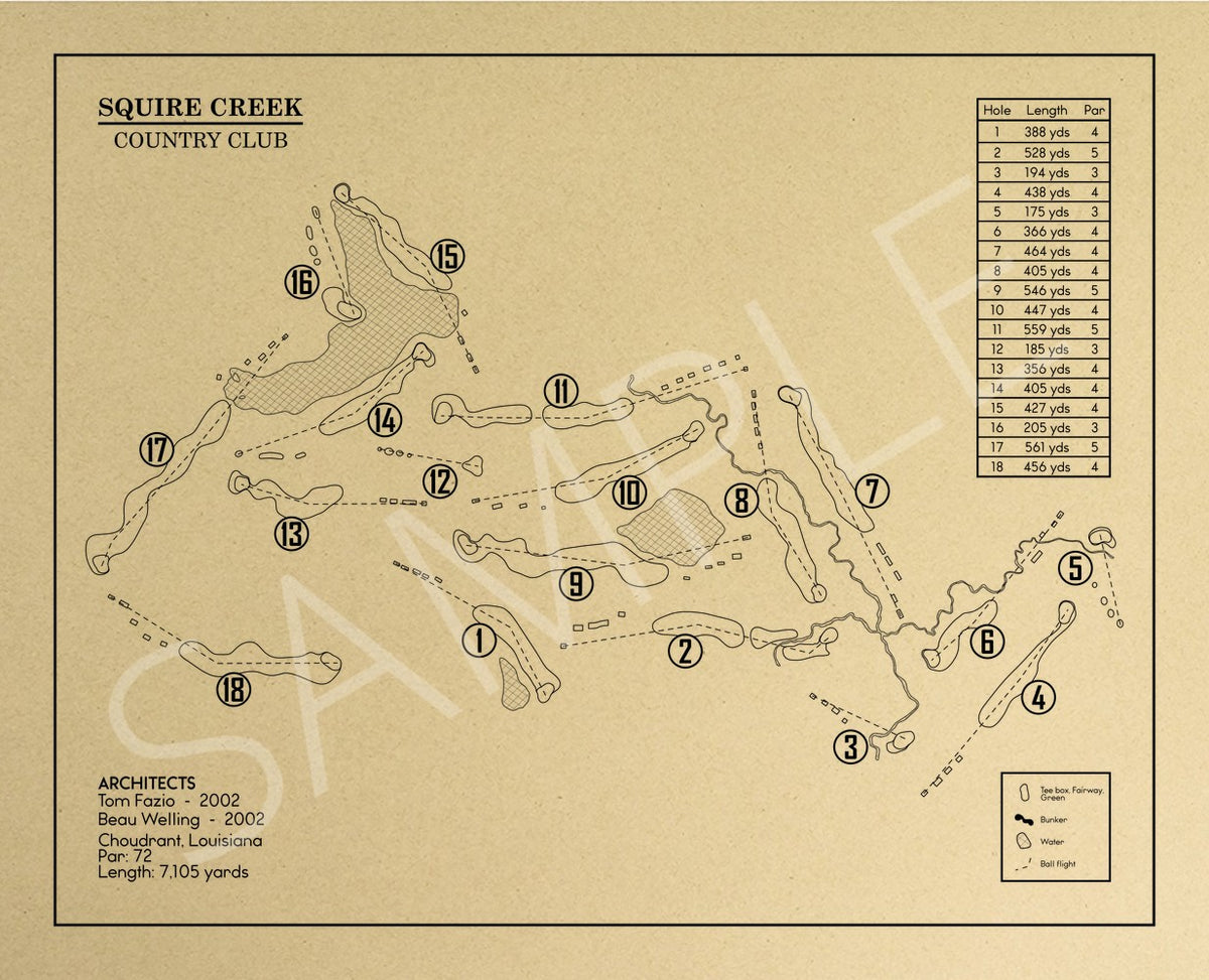 Squire Creek Country Club Outline (Print)