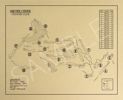 Squire Creek Country Club Outline (Print)