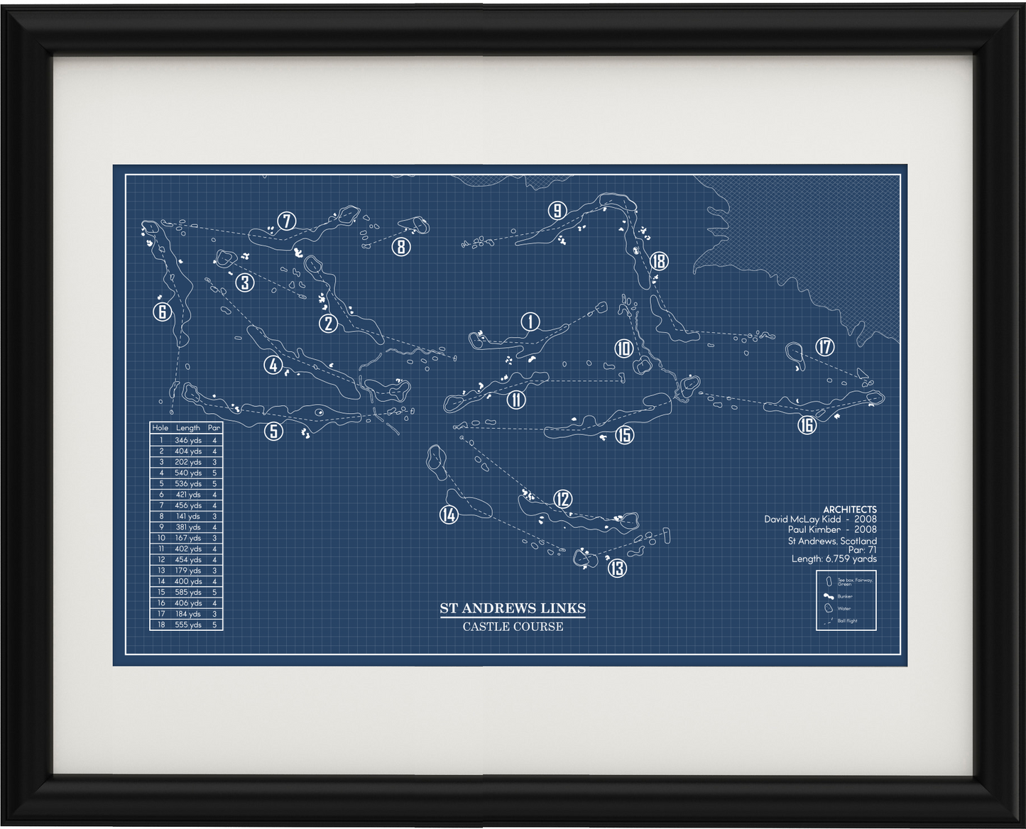 St Andrews Castle Course Blueprint (Print)
