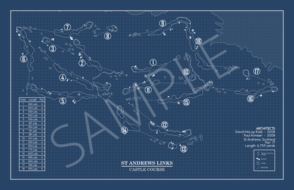 St Andrews Castle Course Blueprint (Print)