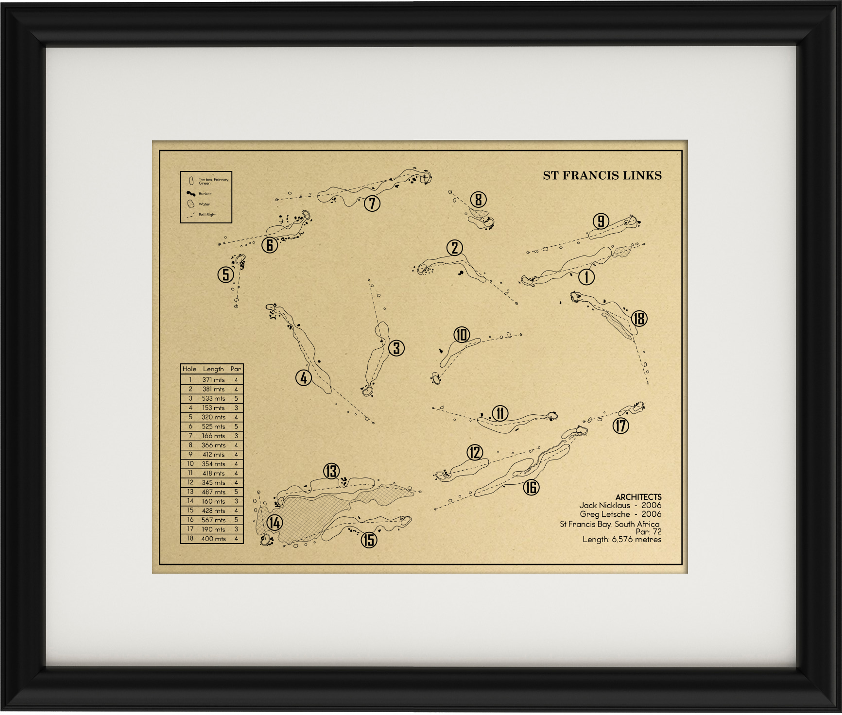 St Francis Links Outline (Print) – GolfBlueprints
