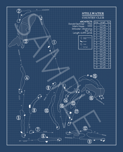 Stillwater Country Club Blueprint (Print)