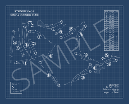 Stonehenge Golf & Country Club Blueprint (Print)