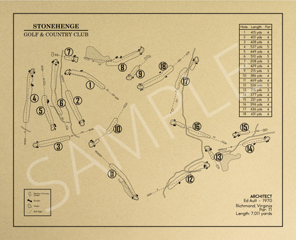 Stonehenge Golf & Country Club Outline (Print)