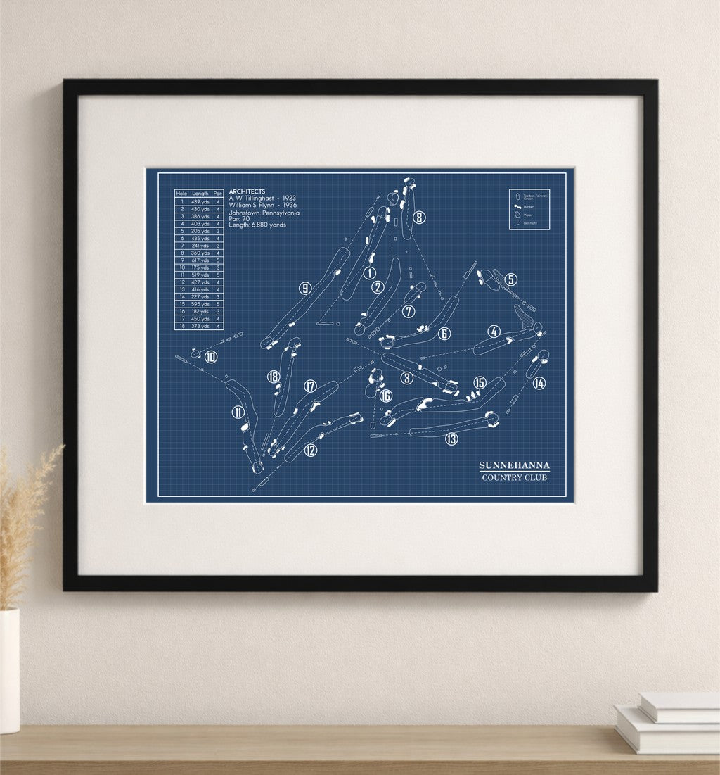 Sunnehanna Country Club Blueprint (Print)