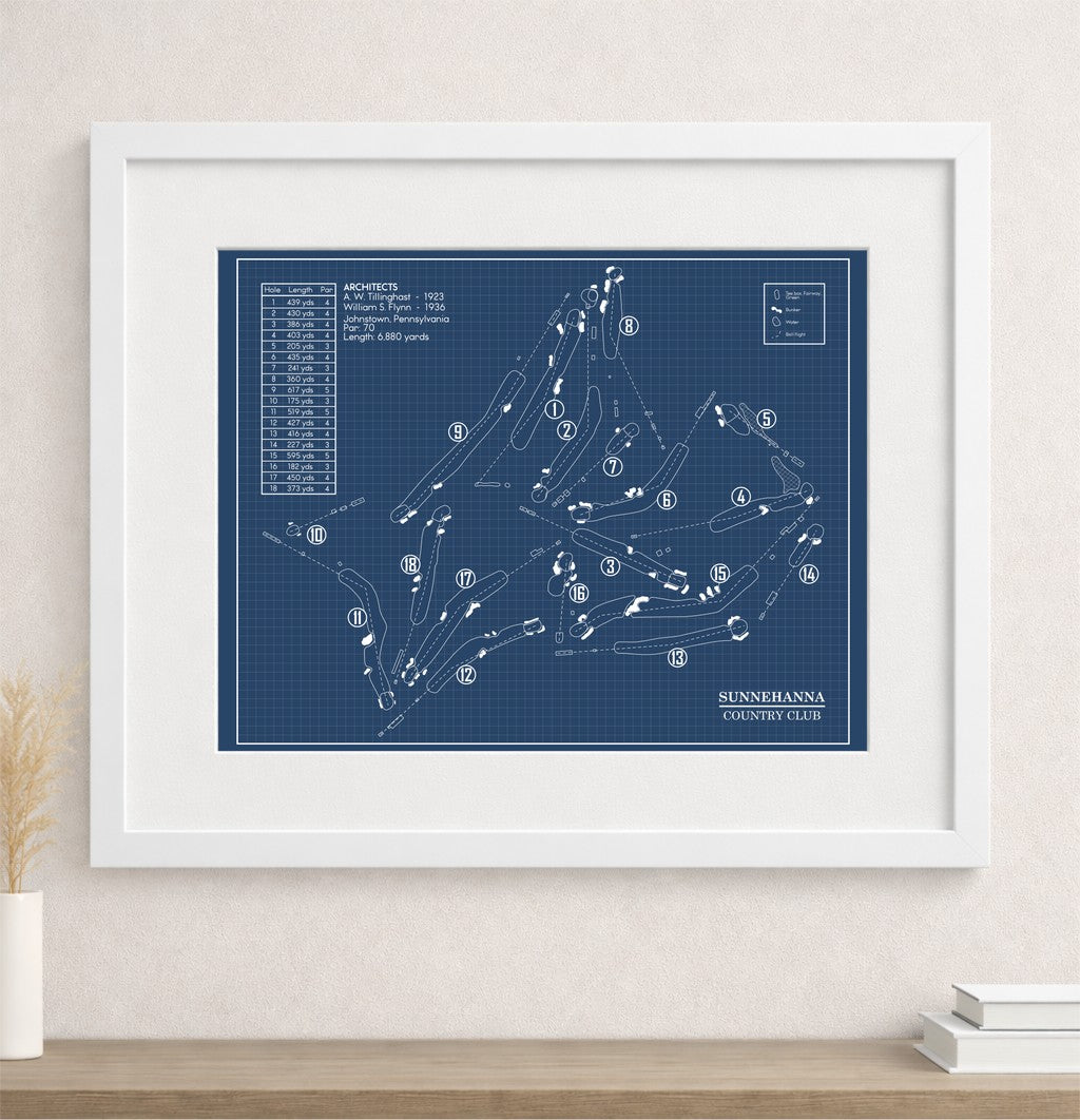 Sunnehanna Country Club Blueprint (Print)