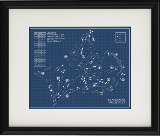 Sunnehanna Country Club Blueprint (Print)