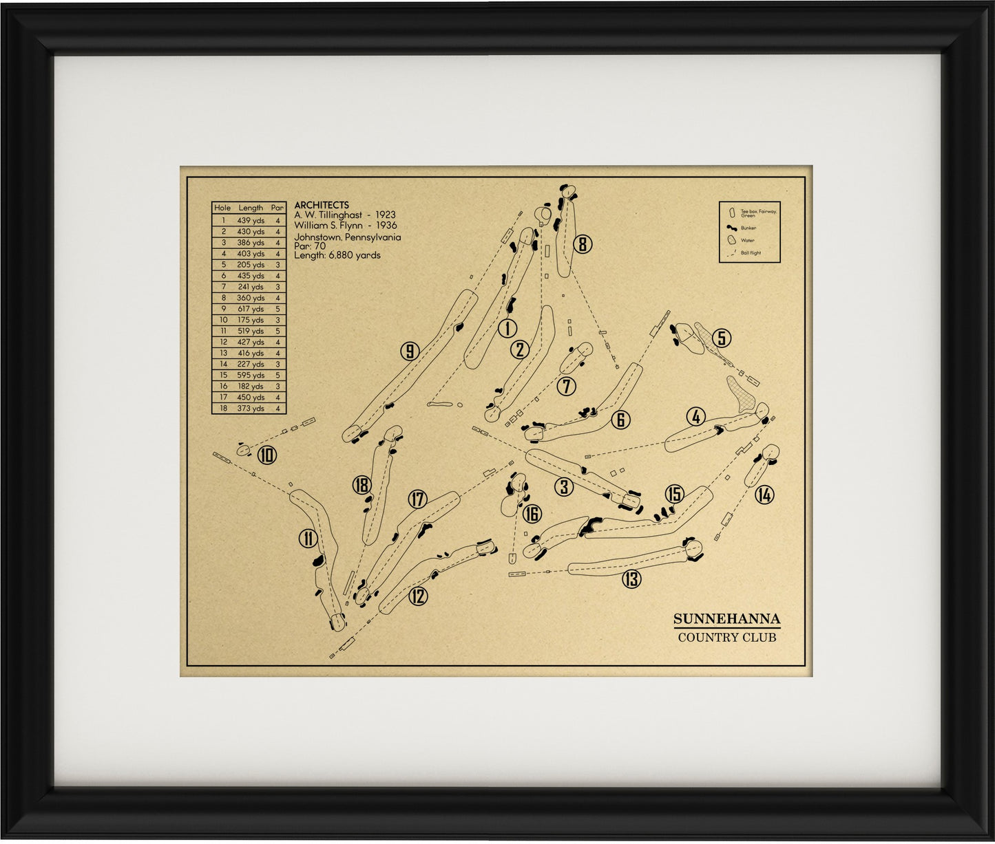 Sunnehanna Country Club Outline (Print)