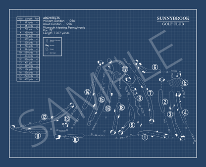 Sunnybrook Golf Club Blueprint (Print)