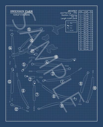 Swenson Park Golf Course Blueprint (Print)