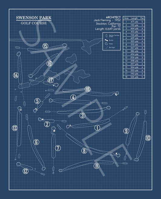 Swenson Park Golf Course Blueprint (Print)