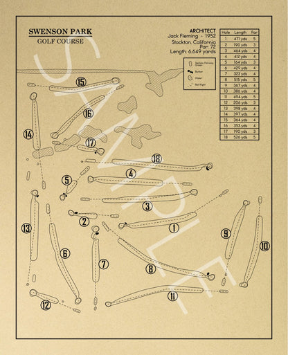 Swenson Park Golf Course Outline (Print)