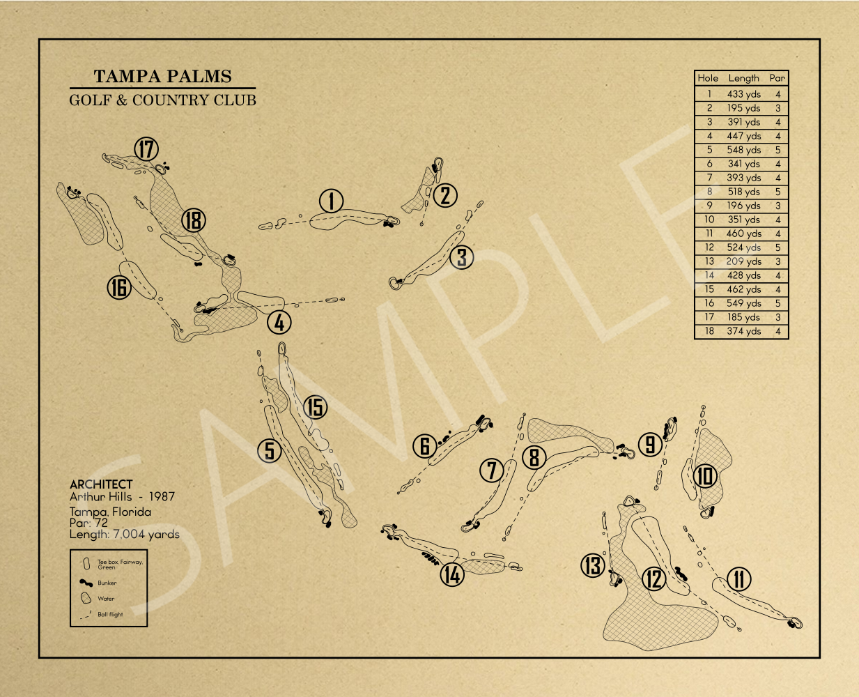 Tampa Palms Golf & Country Club Outline (Print)