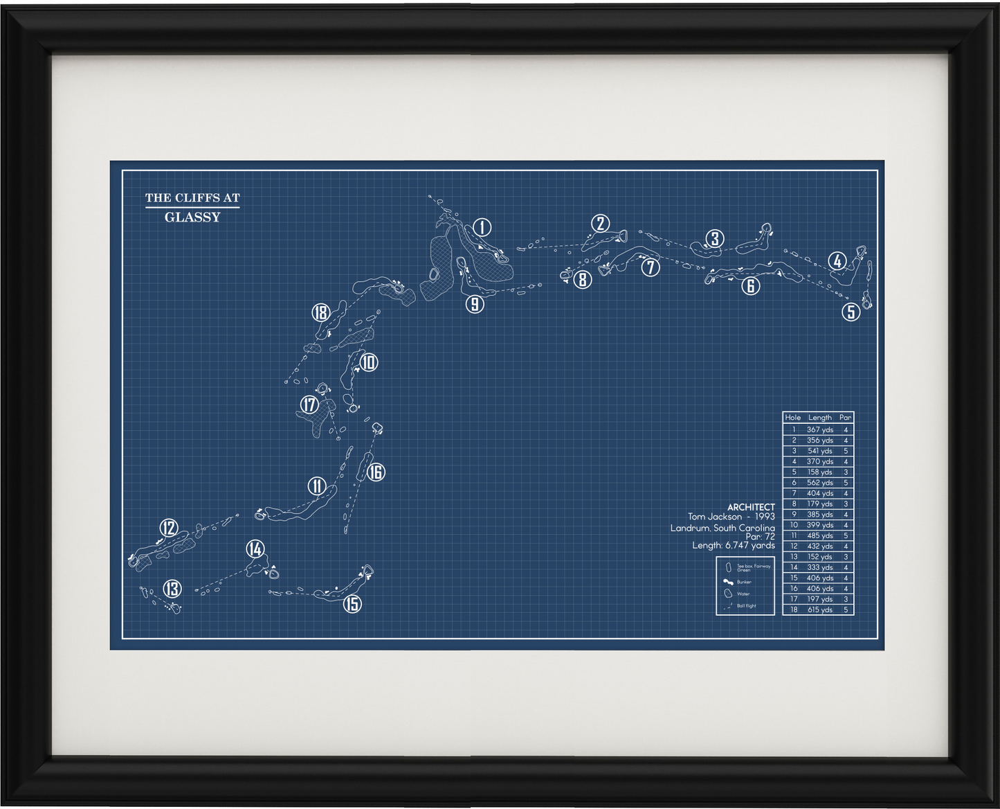 The Cliffs at Glassy Blueprint (Print)