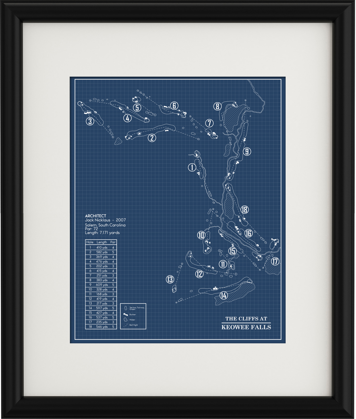 The Cliffs at Keowee Falls Blueprint (Print)