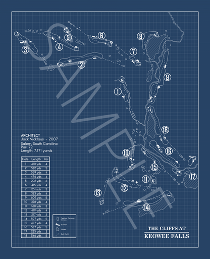 The Cliffs at Keowee Falls Blueprint (Print)