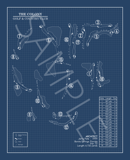 The Colony Golf & Country Club Blueprint (Print)