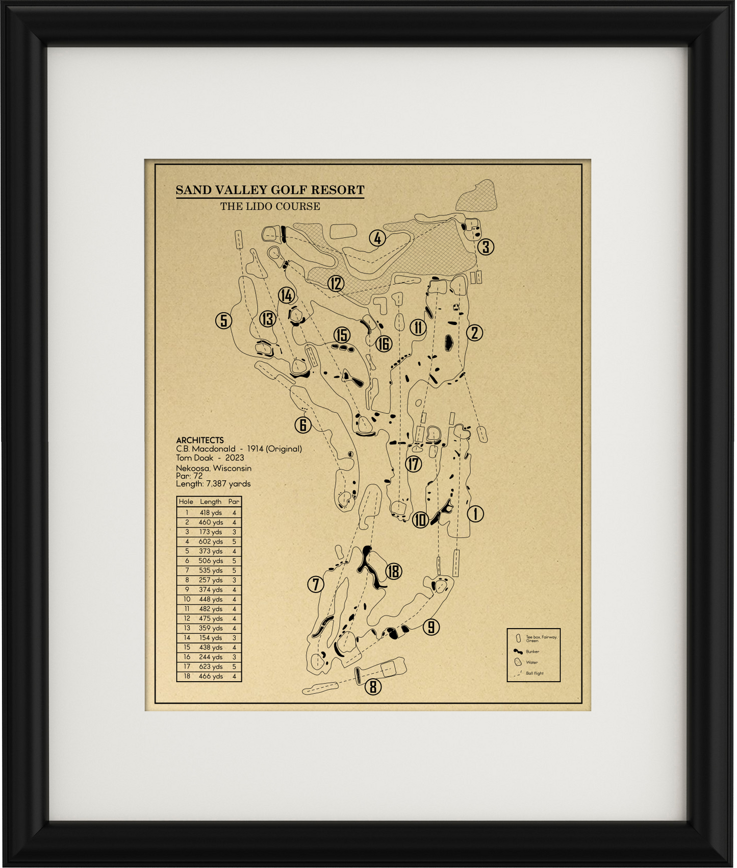 The Lido Course at Sand Valley Golf Resort Outline (Print)