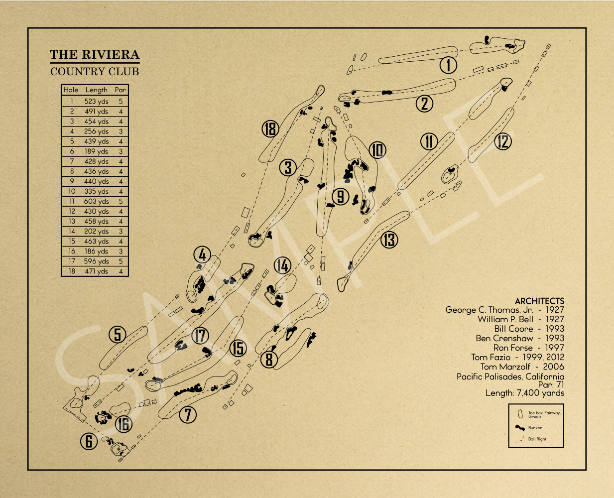 The Riviera Country Club Outline (Print)