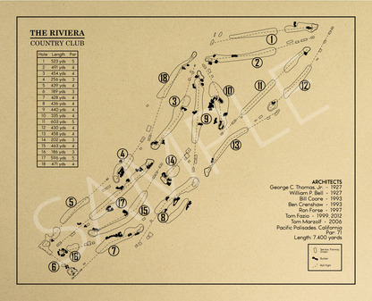 The Riviera Country Club Outline (Print)