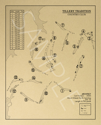 Tillery Tradition Country Club Outline (Print)