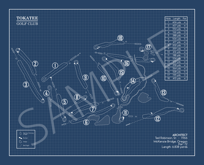 Tokatee Golf Club Blueprint (Print)