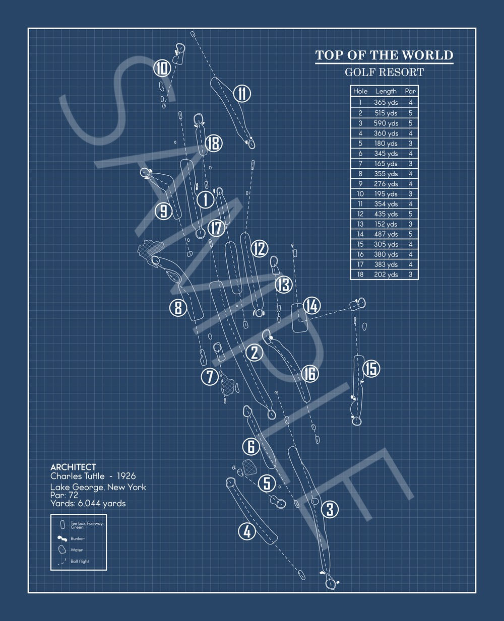 Top of the World Golf Resort Blueprint (Print)