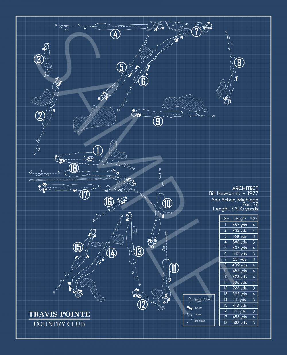 Travis Pointe Country Club Blueprint (Print)