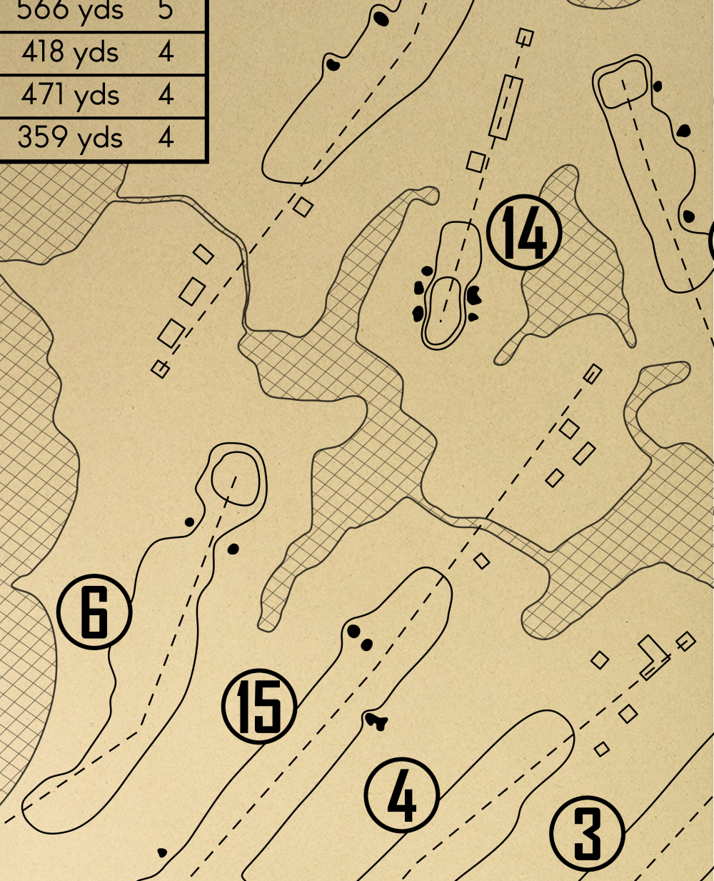 Tribute Golf Club Outline (Print)