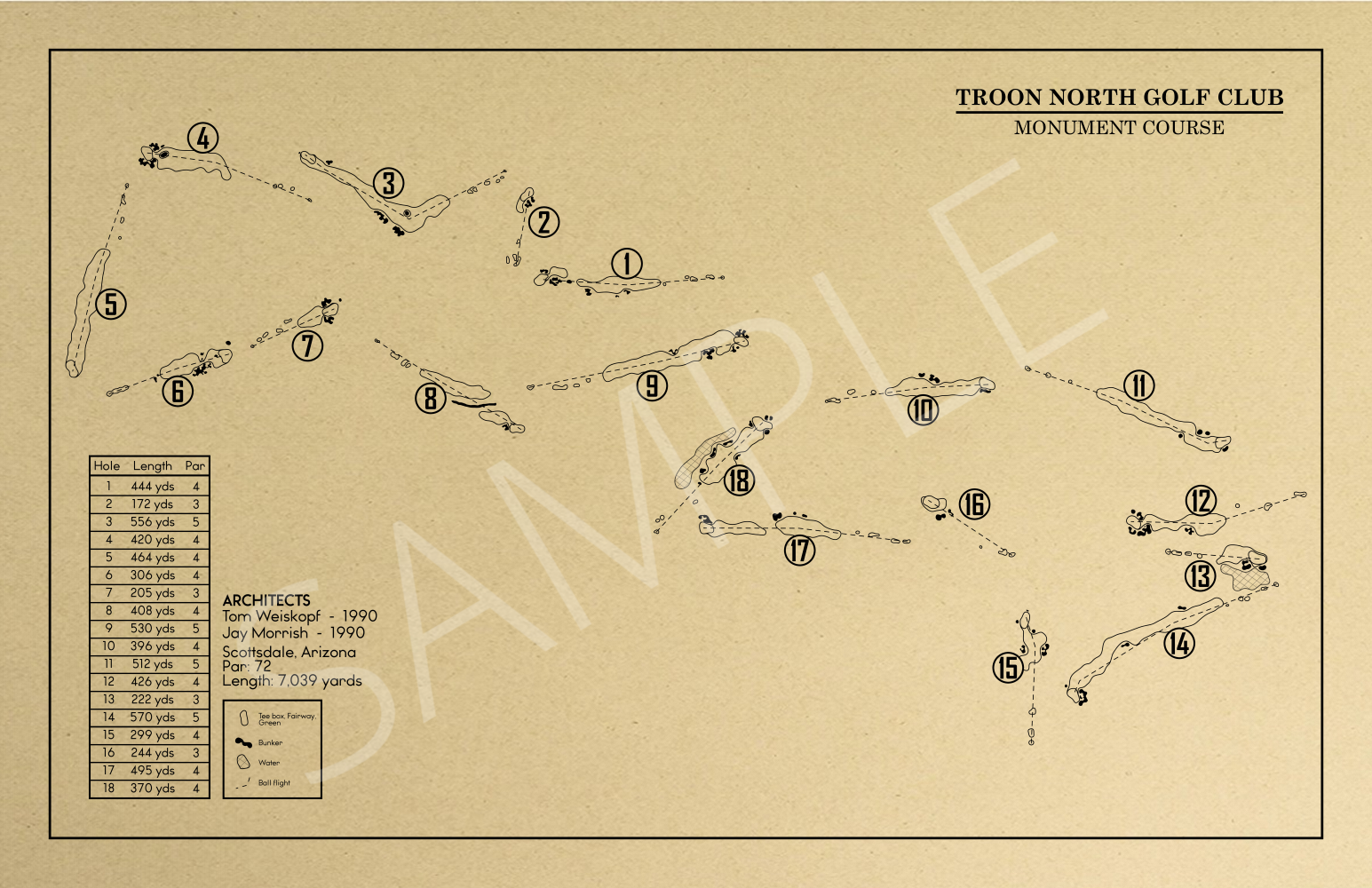 Monument at Troon North Outline (Print) – GolfBlueprints