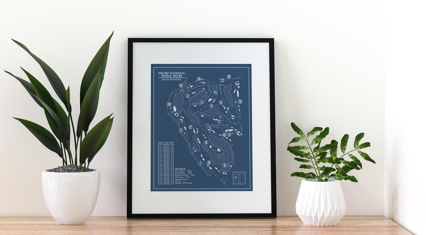 Trump National Doral Miami Blue Monster Blueprint (Print)