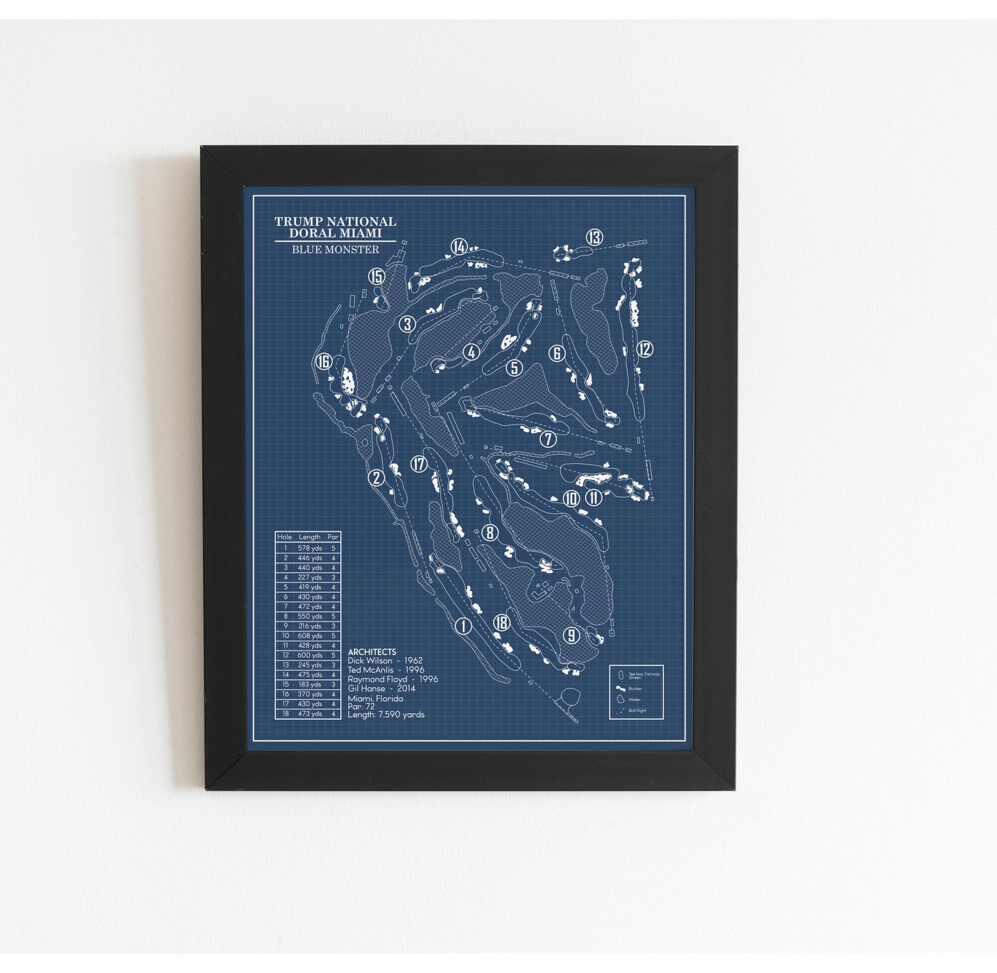Trump National Doral Miami Blue Monster Blueprint (Print)