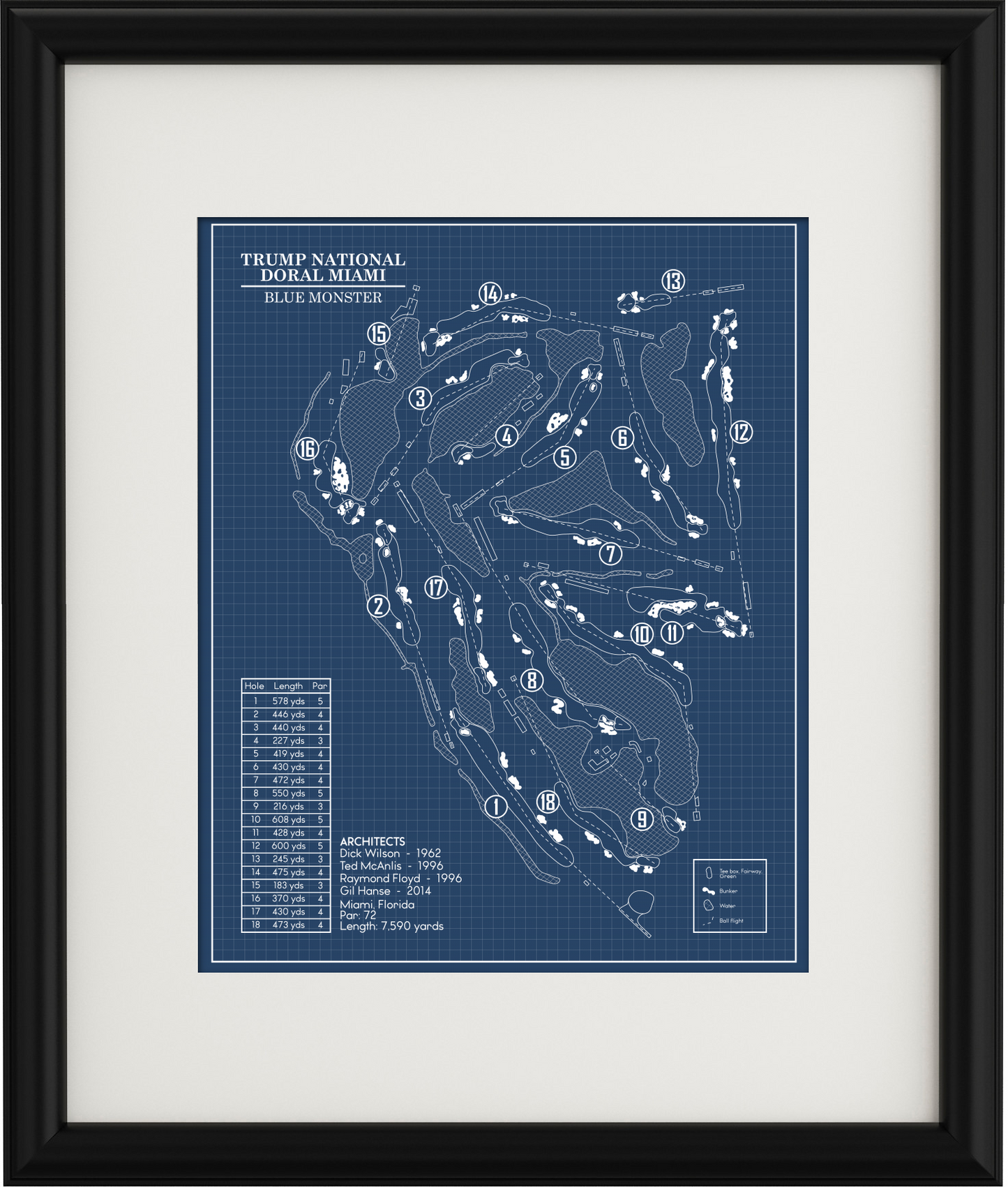Trump National Doral Miami Blue Monster Blueprint (Print)