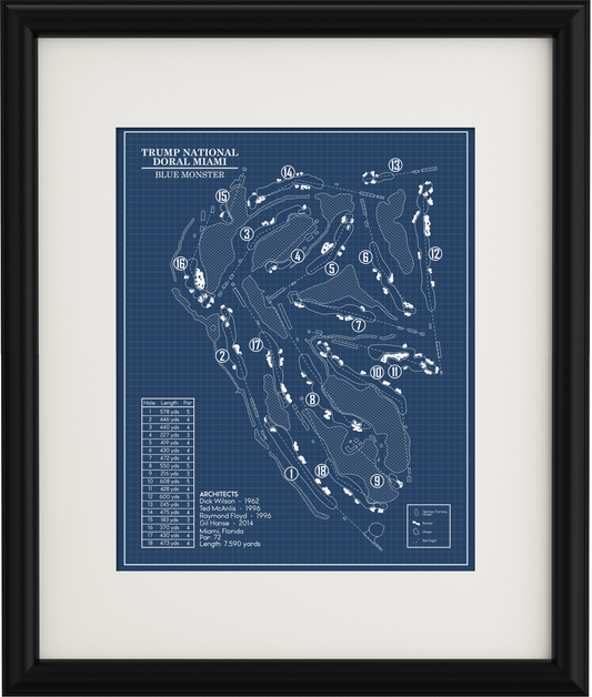 Trump National Doral Miami Blue Monster Blueprint (Print)