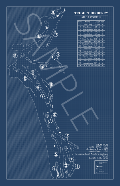 Trump Turnberry Ailso Course Blueprint (Print)