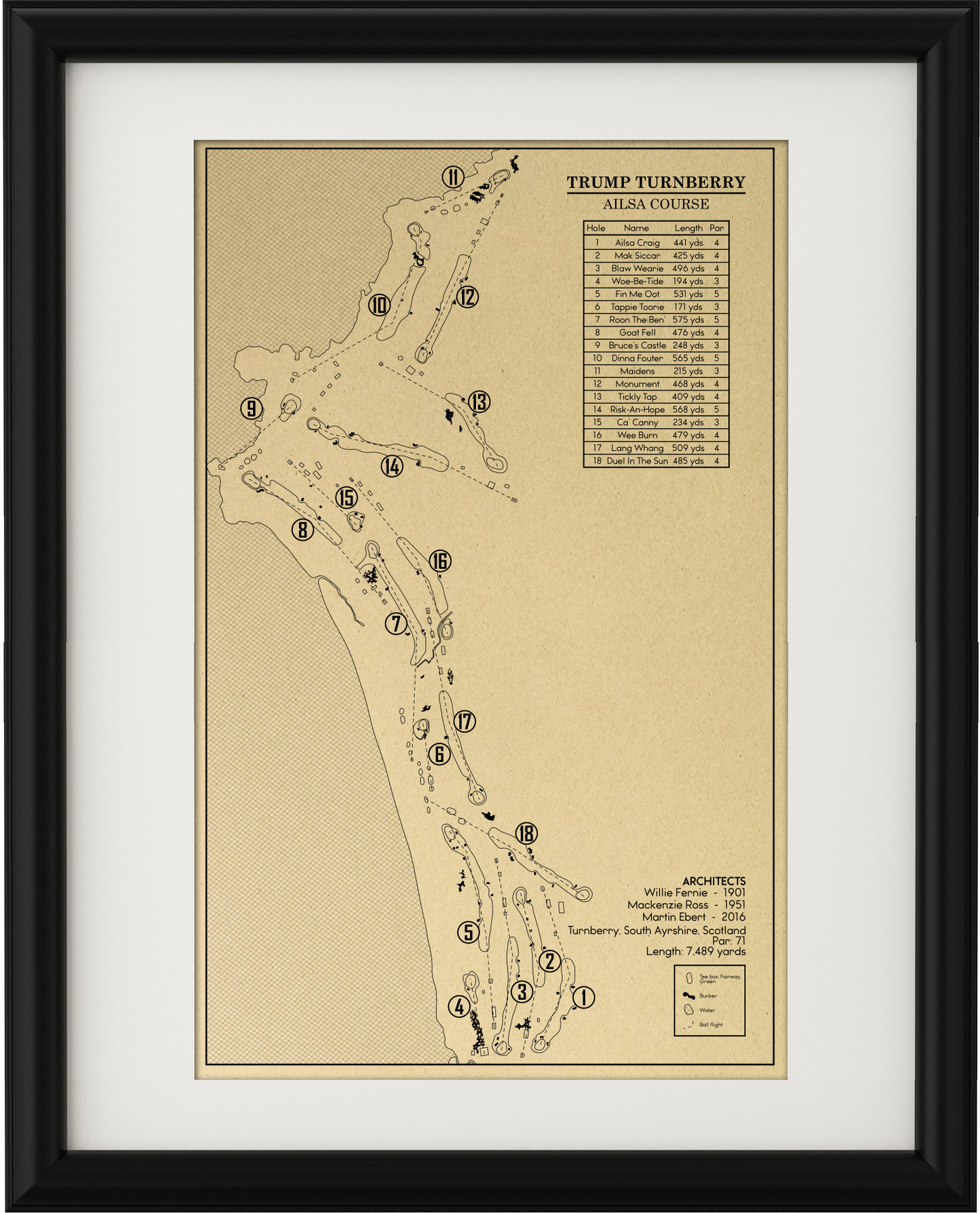 Trump Turnberry Ailso Course Outline (Print)