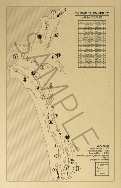 Trump Turnberry Ailso Course Outline (Print)