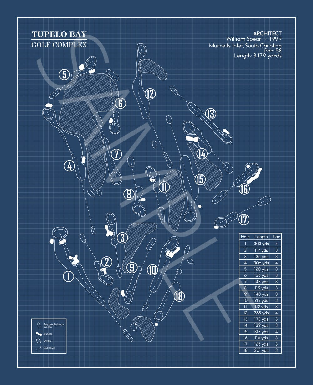 Tupelo Bay Golf Complex Blueprint (Print)