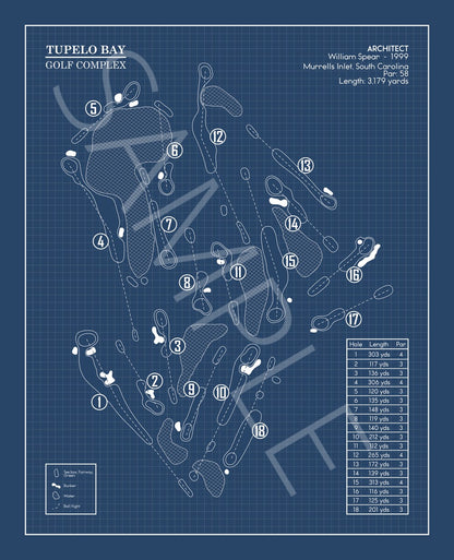 Tupelo Bay Golf Complex Blueprint (Print)