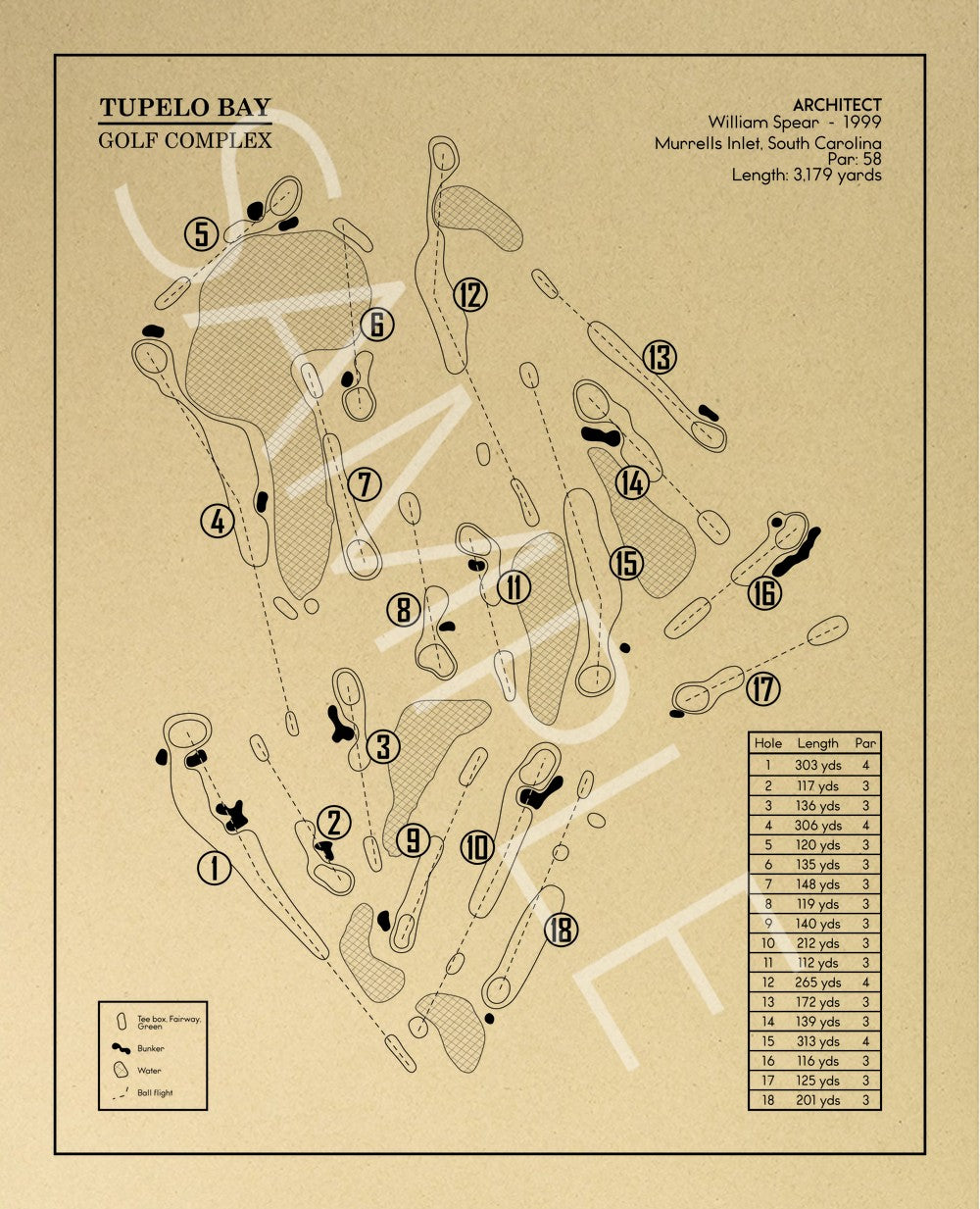Tupelo Bay Golf Complex Outline (Print)